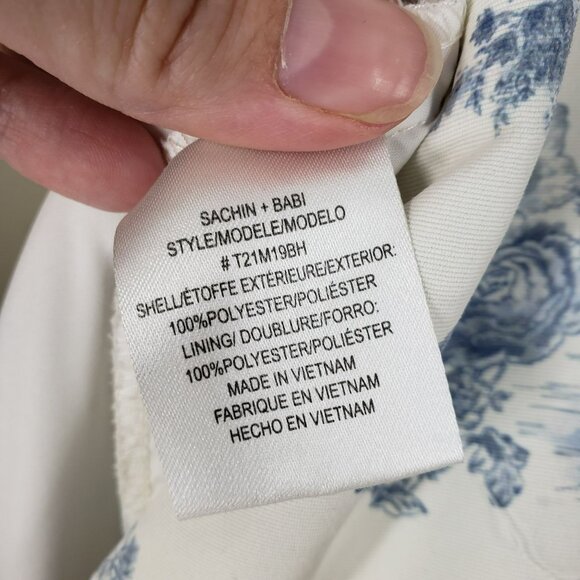 Sachin + Babi Floral Print Midi Dress in White and Blue - Picture 11 of 13